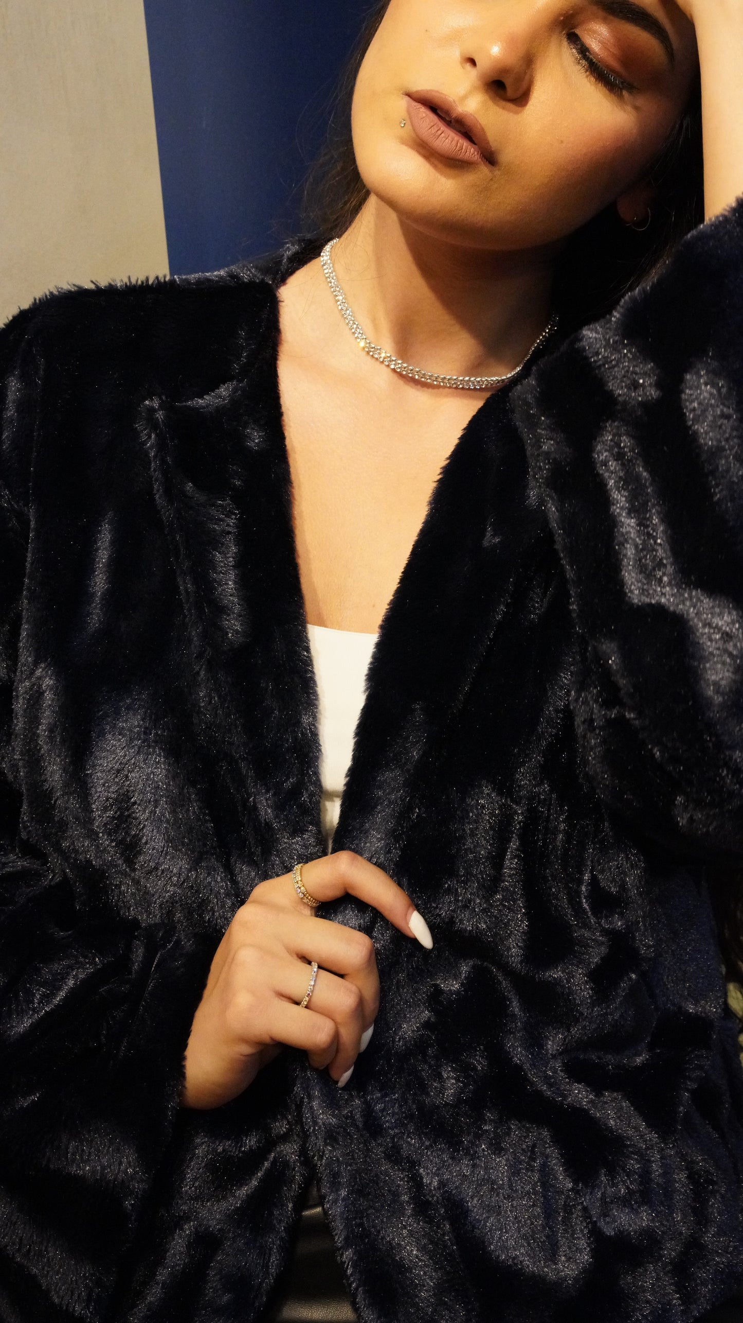 Navy luxe fur