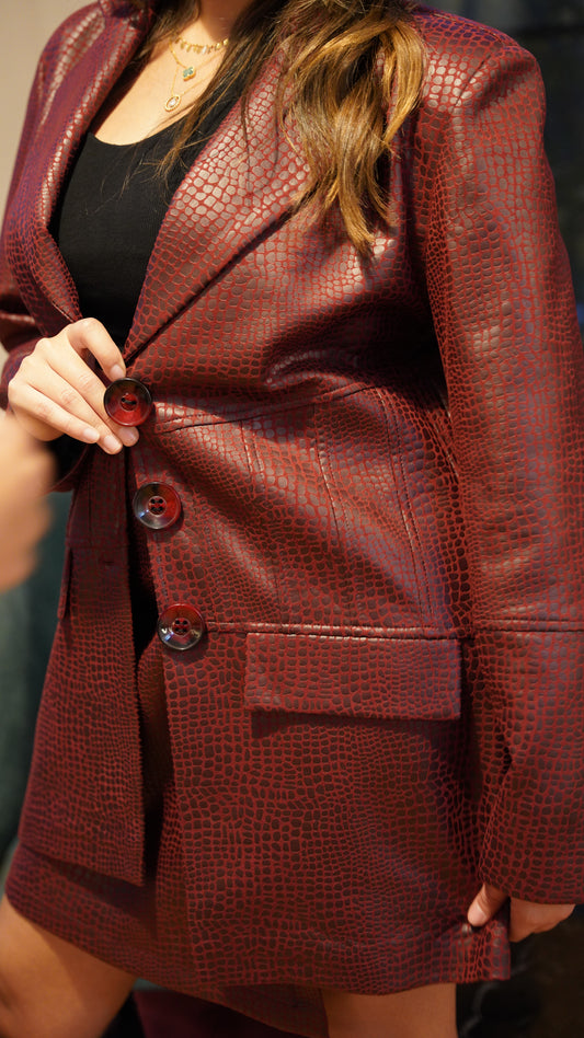 Burgundy luxe blazer
