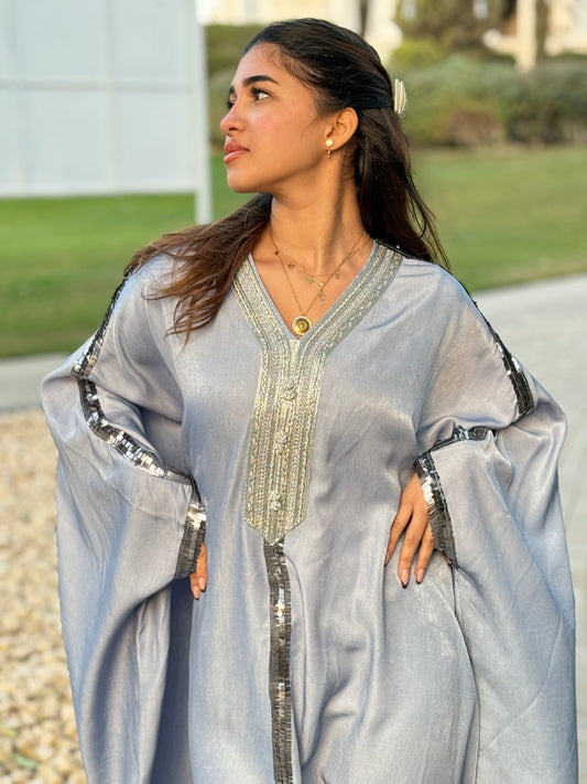 Silver Hostess Glam Abaya