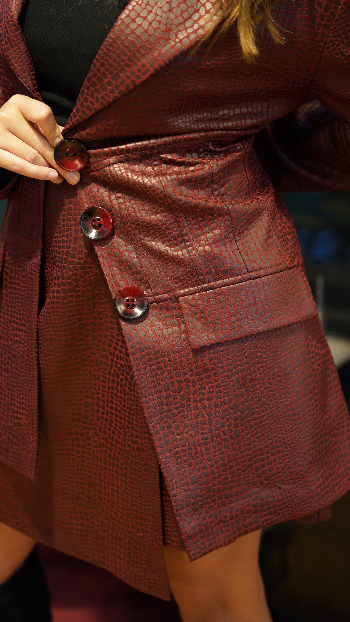 Burgundy luxe blazer