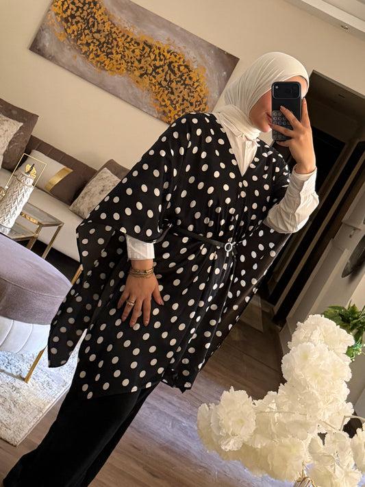 five-in-one polka-dot blouse
