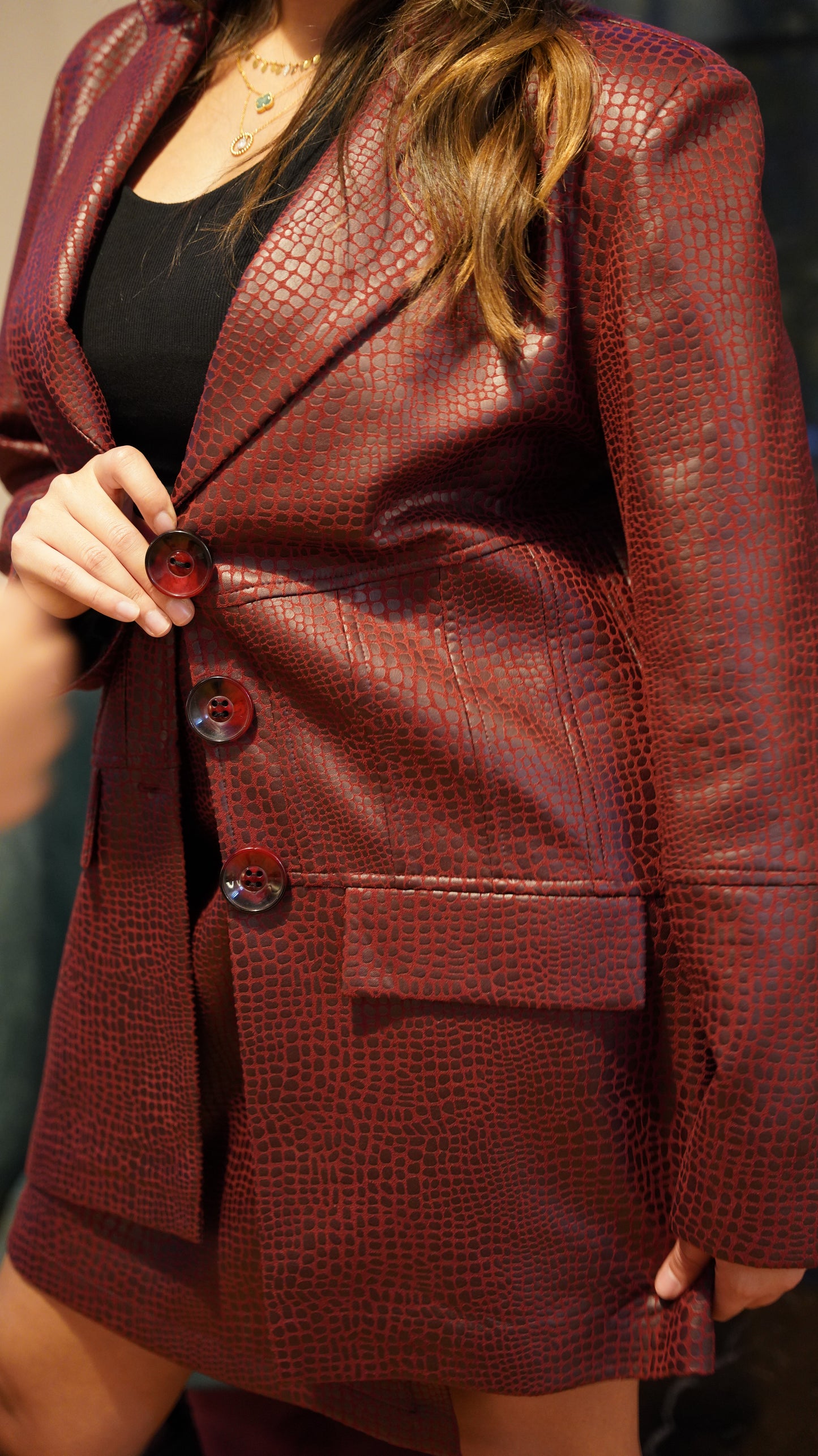 Burgundy luxe blazer