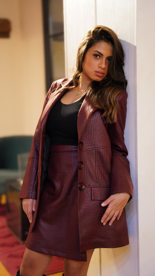 Burgundy luxe ensemble