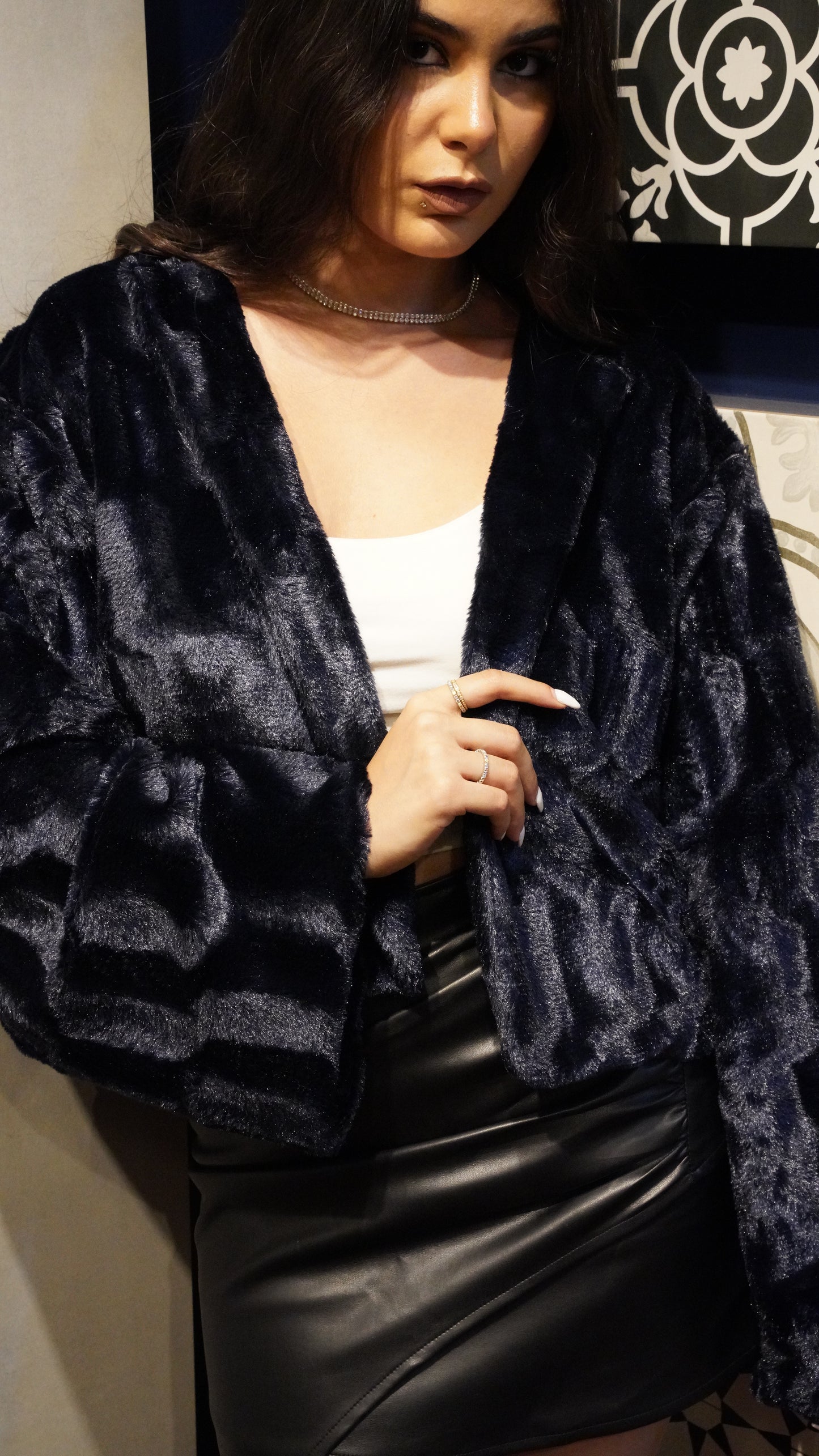 Navy luxe fur