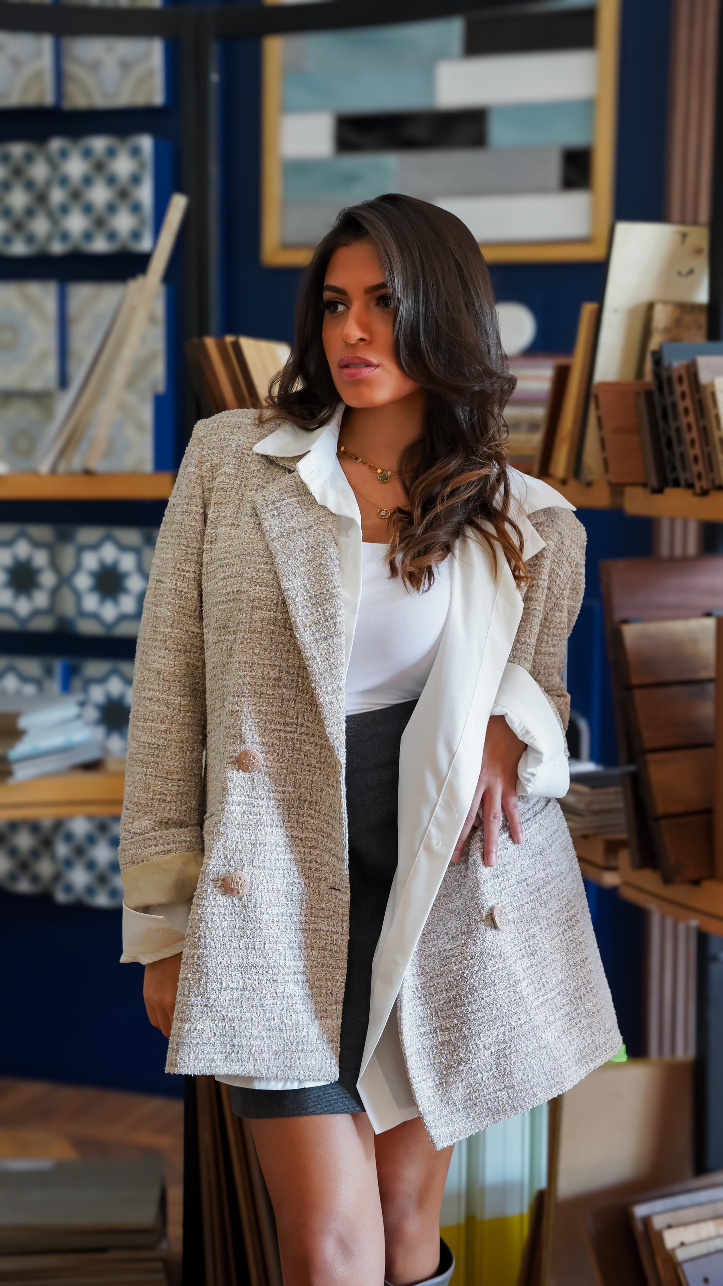 Tweed luxe blazer