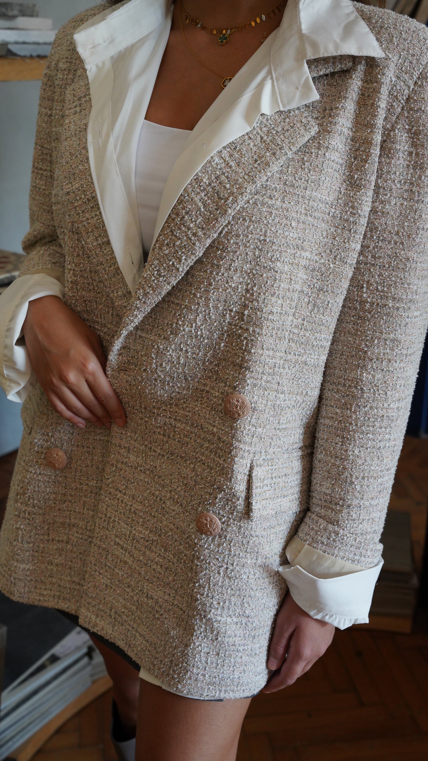 Tweed luxe blazer
